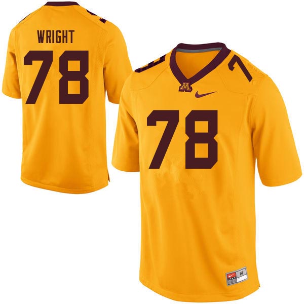 Men #78 Garrison Wright Minnesota Golden Gophers College Football Jerseys Sale-Gold